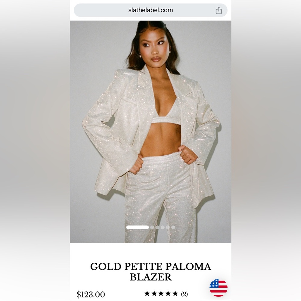 SLA THE LABEL GOLD PETITE PALOMA BLAZER XXXS